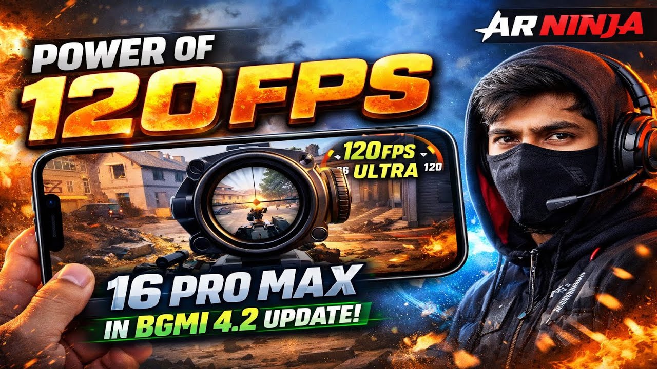 Power of 120fps 16 pro max in Bgmi 4.2 Update 😈 #bgmi #iphone by @Ar_Ninja 