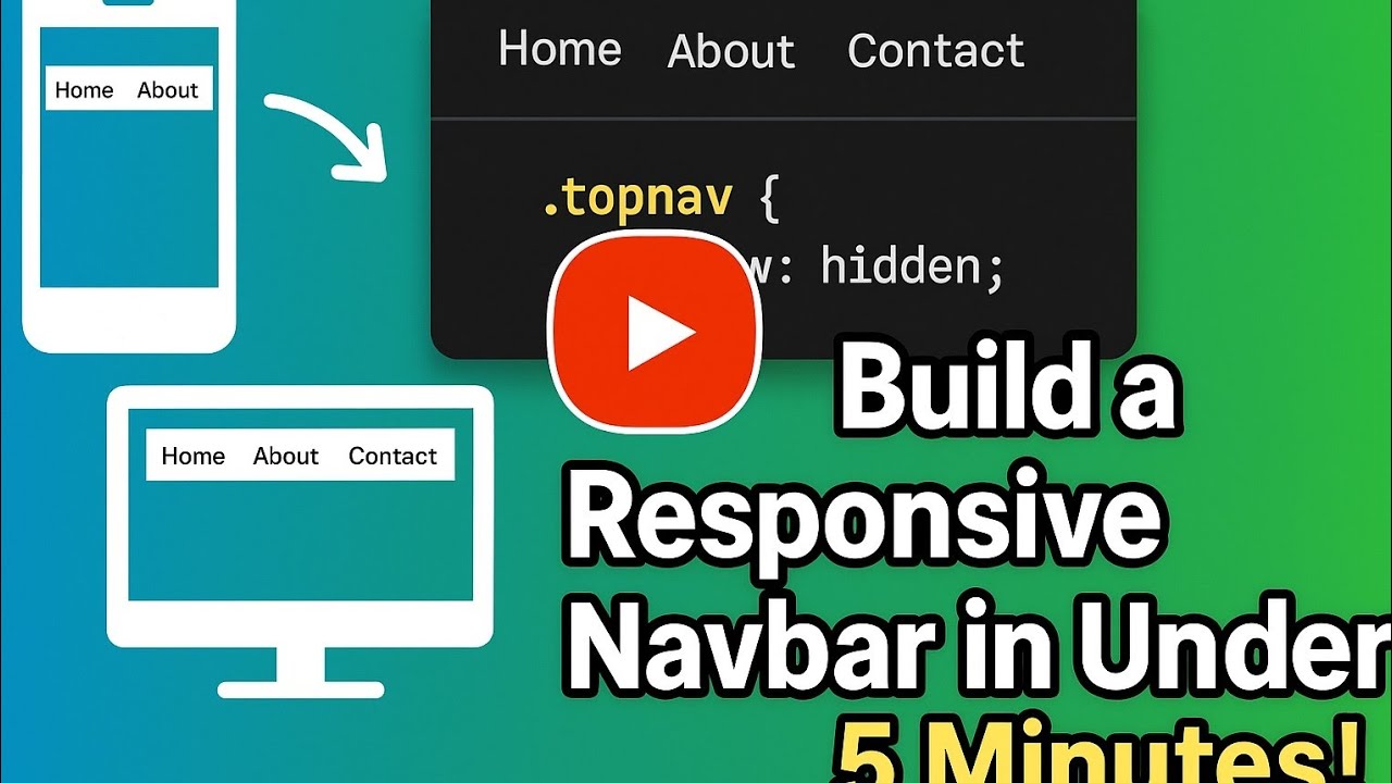 🔥 Build a Fully Responsive Navbar in Under 5 Minutes! | HTML CSS JavaScript Tutorial  @amittutorial5