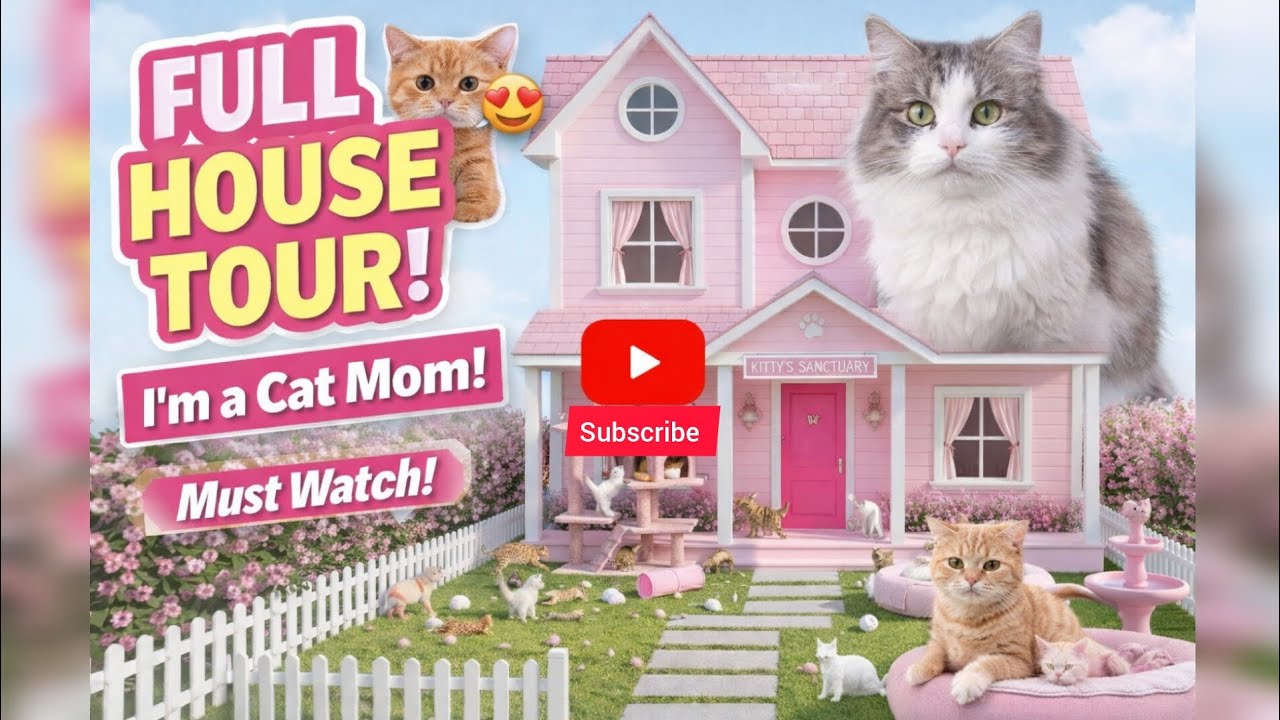💕 Dream House for Cats | Full Pink Home Tour|Animix23|2025