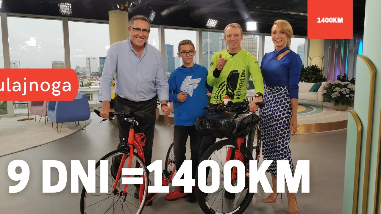Paweł Kalinowski Hulajnoga Dzień Dobry TVN Wschód1400km Polskie Kolarstwo Przygodowe