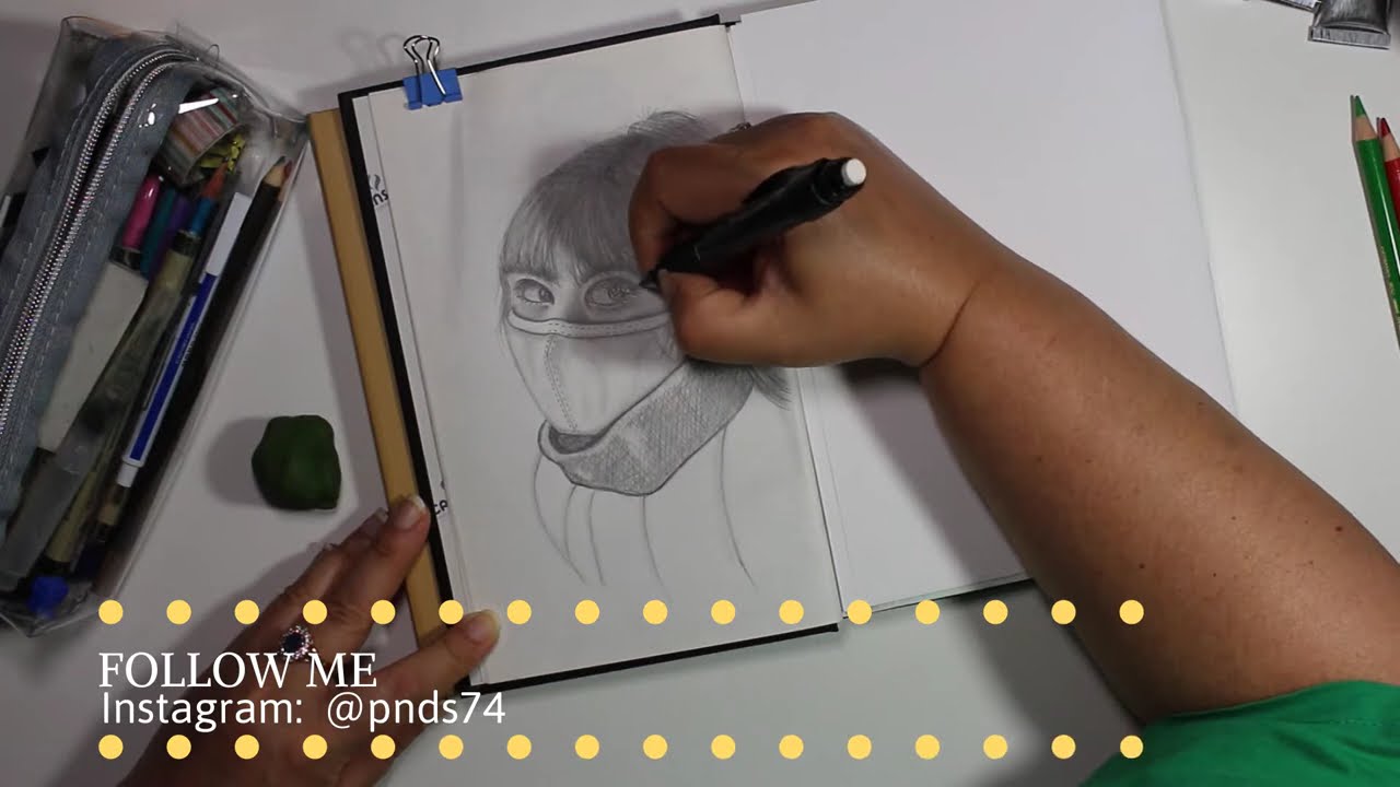 Finishing a portrait in my Sketchbook