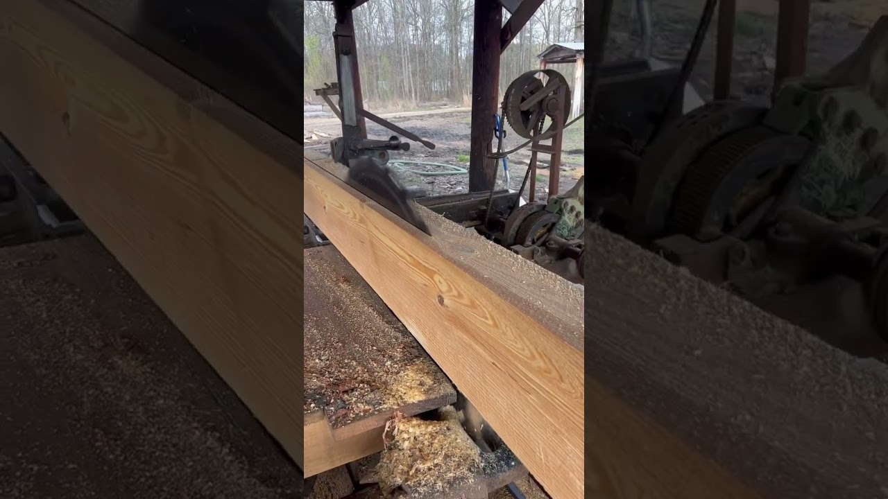 2x12x16&rsquo; sawn on our 1940&rsquo;s Corley Sawmill! #lumber #sawmill #sawmillbusiness