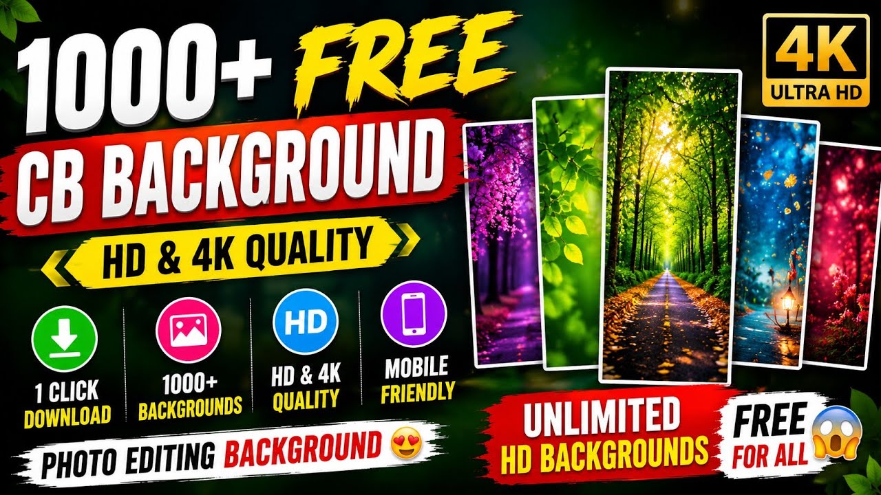 📸 Unlimited CB Background Download | 4K HD Photo Editing Background Pack Free