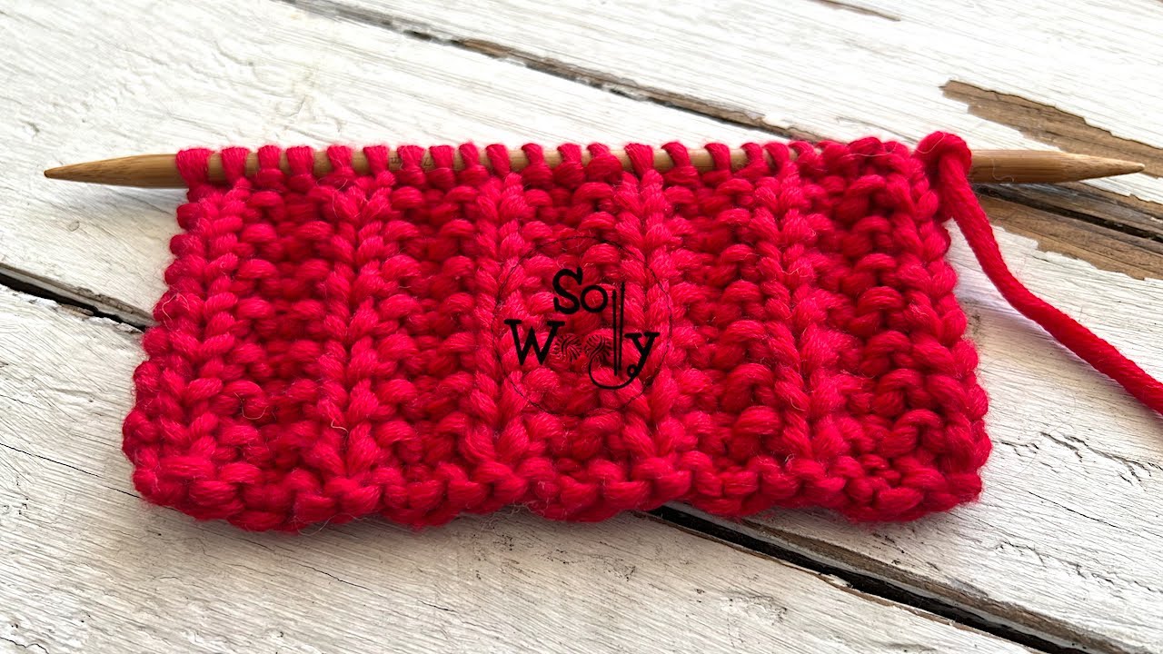 How to knit a second version of the Mock English Rib stitch (ideal for beginners) - So Woolly