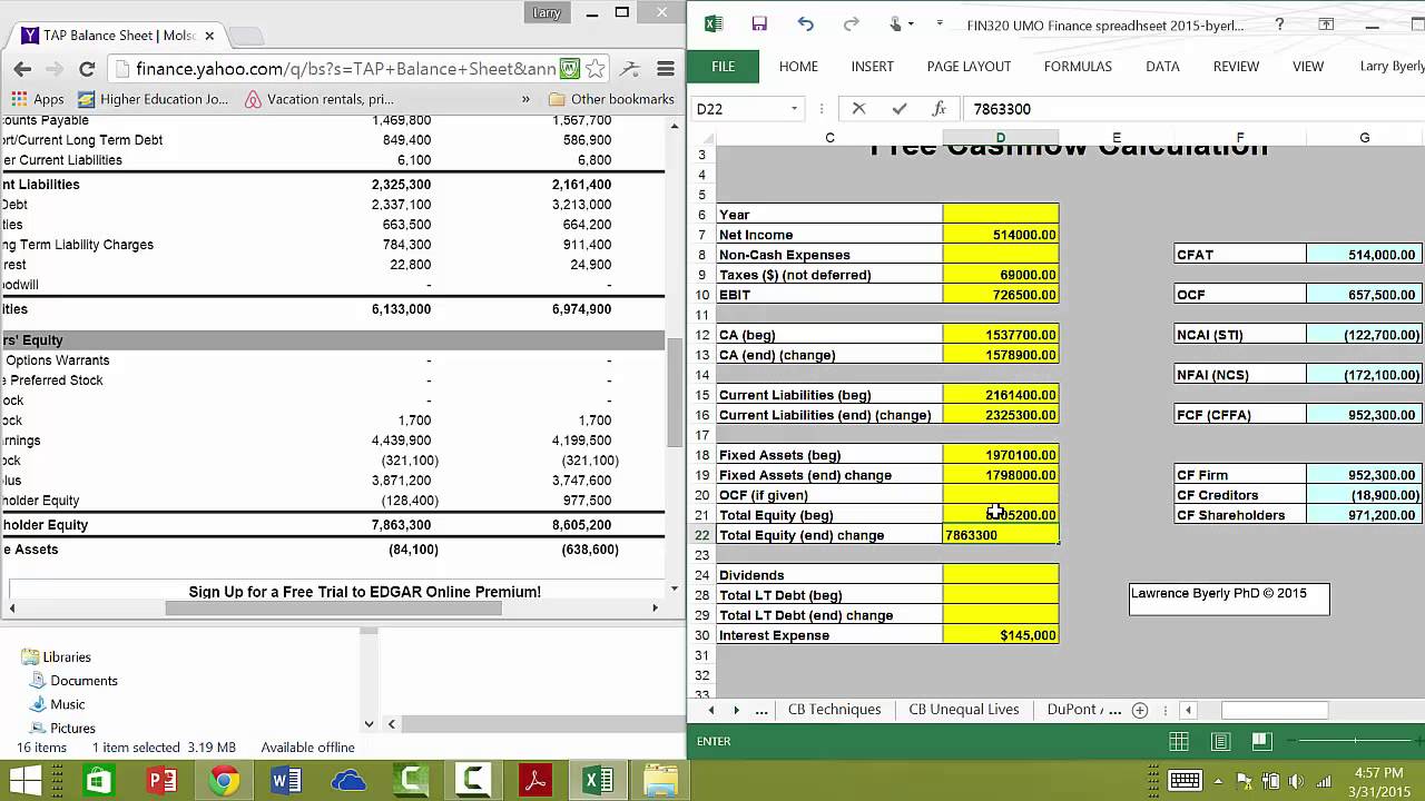 FCF Calculation
