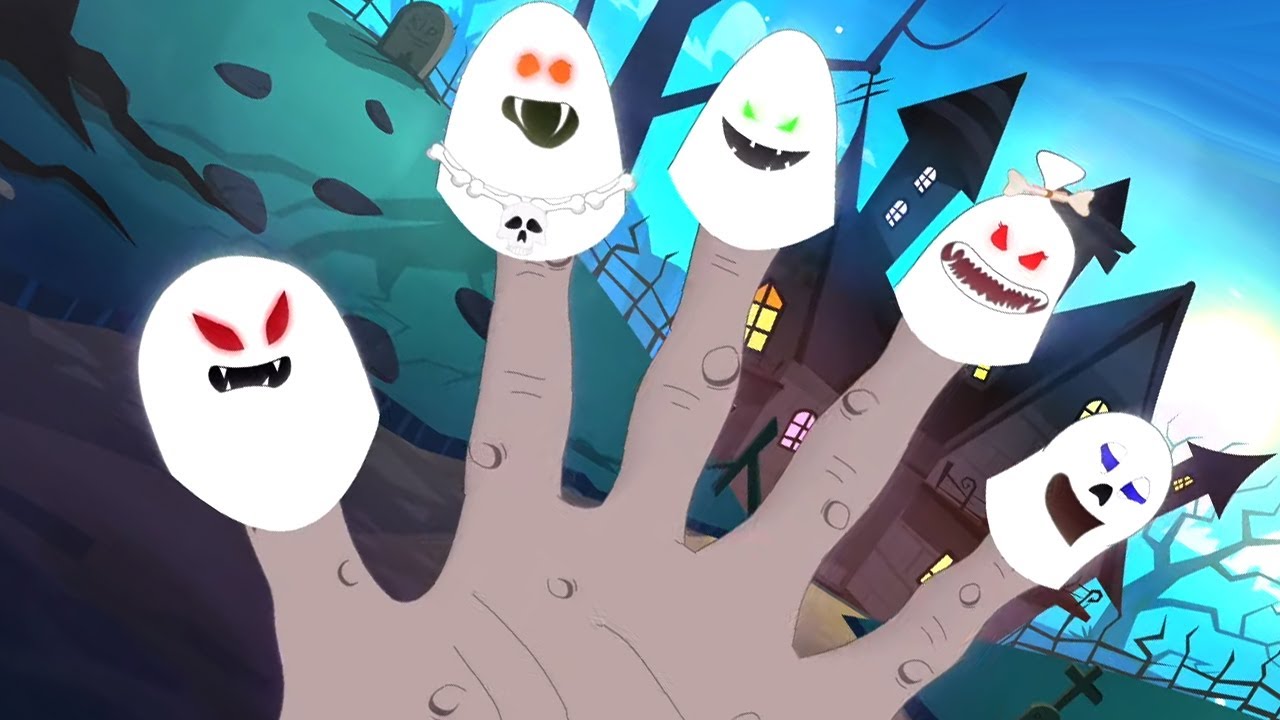 Famille de doigt fantôme | Rimes d'halloween | Musique enfant | Dessin animé | Comptines bébé