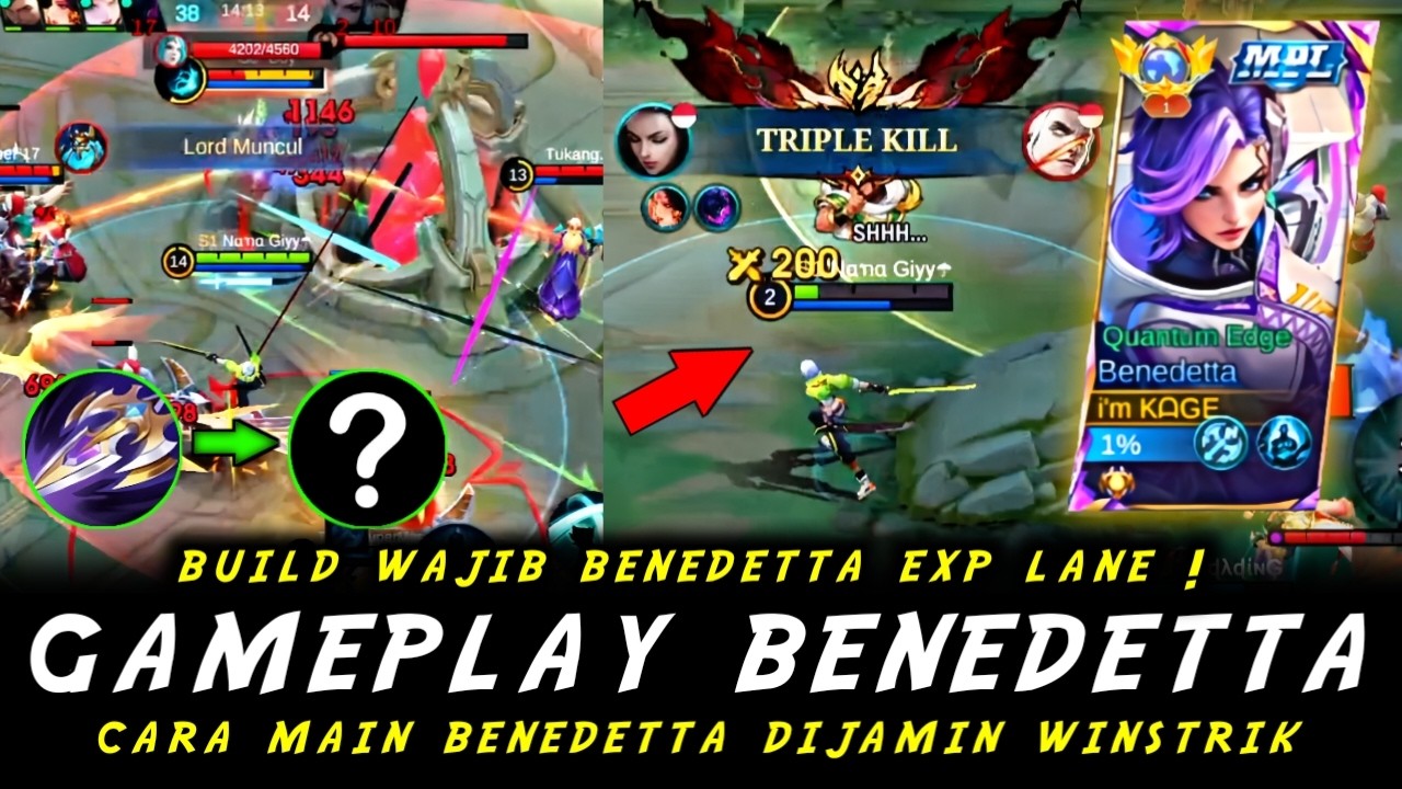 BENEDETTA EXP LANE-GAMEPLAY BENEDETTA || BUILD BENEDETTA TERSAKIT|| Mobile Legends: Bang Bang