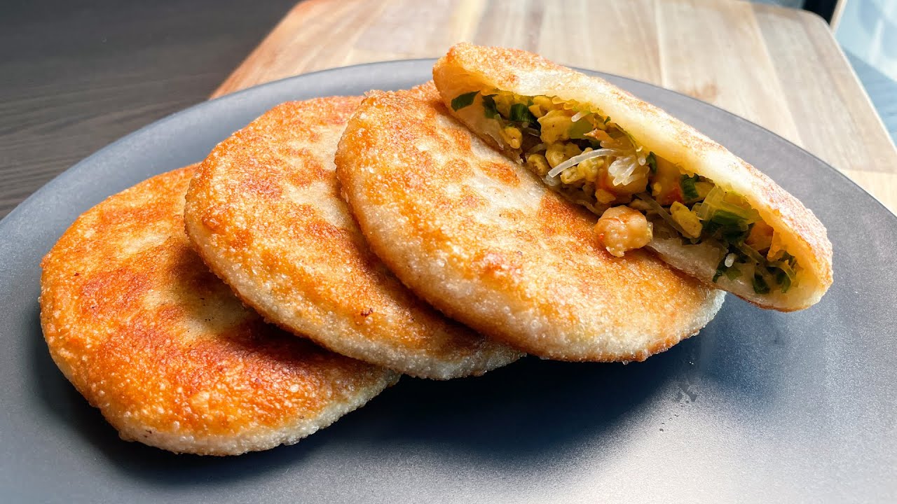 Shrimp & Chive Pie | Chinese Pancake | Chinese Chives