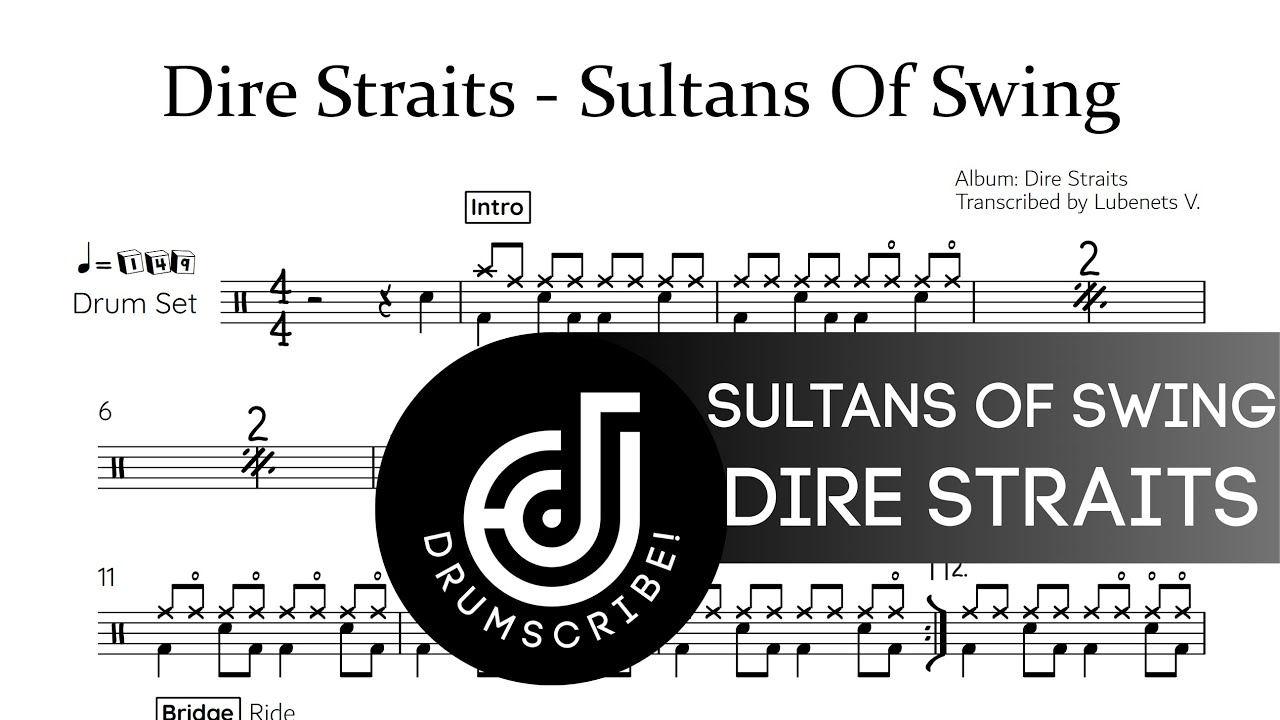 Dire Straits - Sultans of Swing (Drum transcription) | The Drumscribe Universe