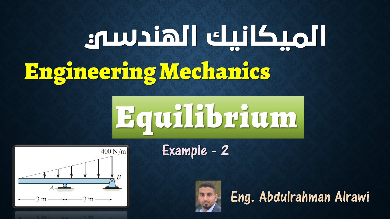 اتزان الجسم - حل المثال الثاني (Ex-2)