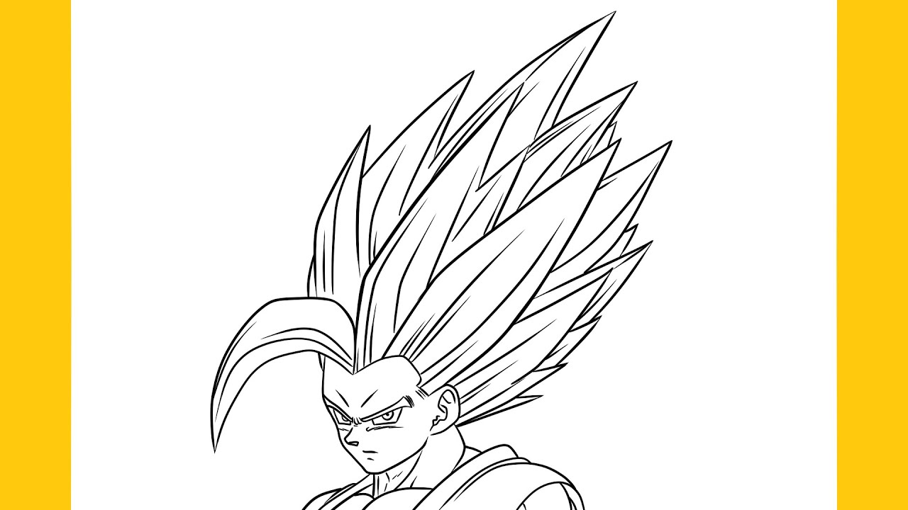 How to draw Beast Gohan with guidelines step by step (Dragon Ball Super)