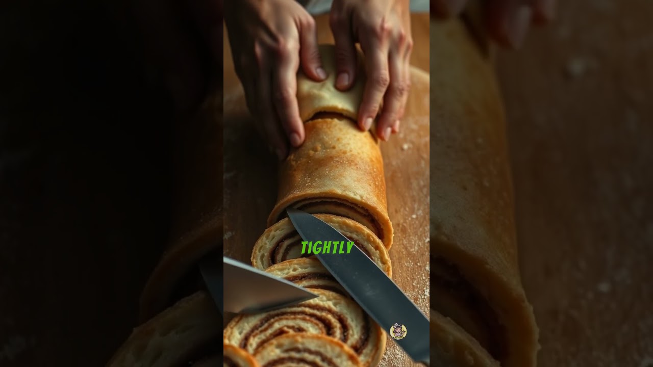 Warm and gooey cinnamon rolls, step-by-step in just a minute! #recipe #miaskitchen