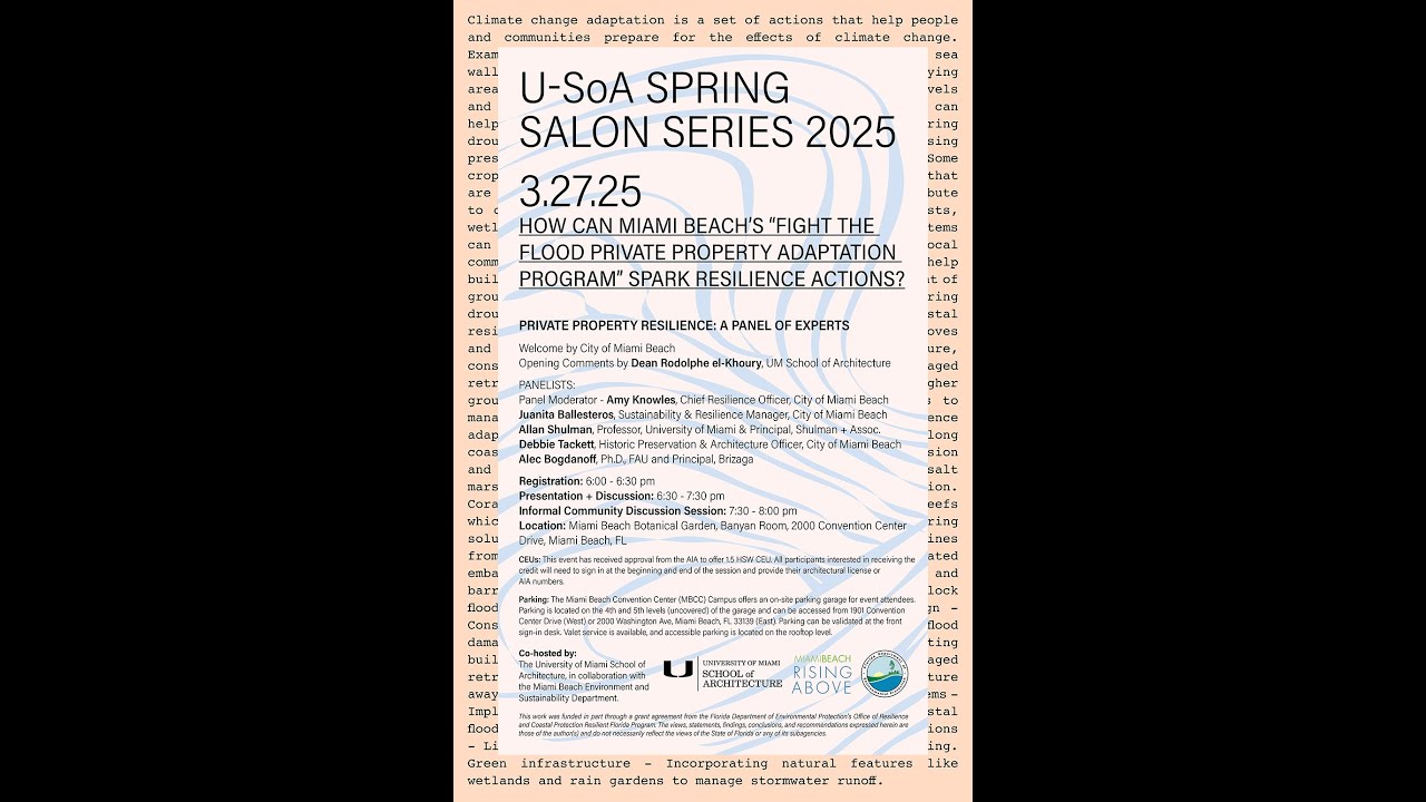 Spring Salon Series | Fight The Flood Private Property Adaptation Program