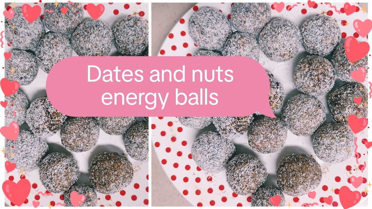Healthy Energy Balls with Dates & Nuts | No Sugar Snack No-Bake Date & Nut Energy Balls Recipe