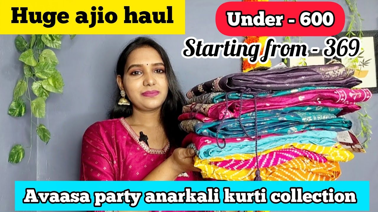 💞Ajio avaasa party wear kurti haul | Under 600 | Starting from 369 | Anarkali kurtas #ajio #vlog