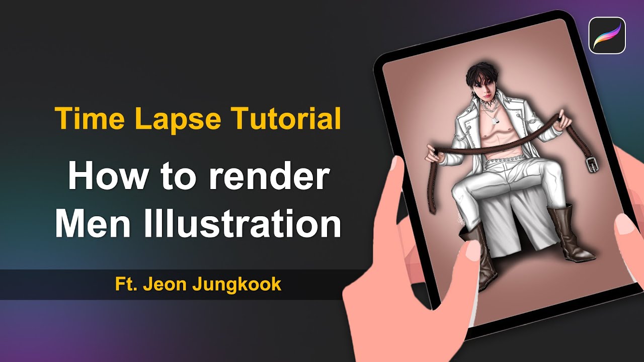 Digital Fashion Illustration Concept by Sanyam Jain | Procreate Time-Lapse tutorial iPad | Jungkook