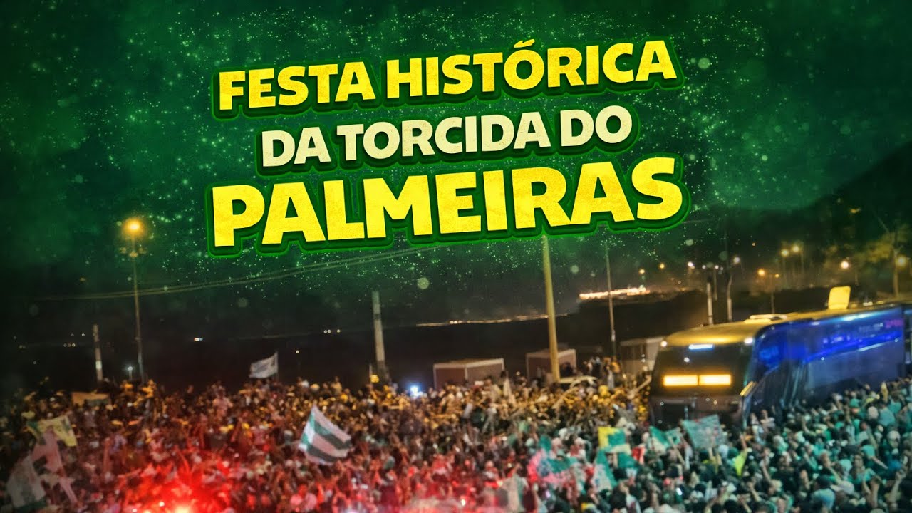 FESTA HISTÓRICA DA TORCIDA DO PALMEIRAS RECEBENDO OS ÔNIBUS DA MANCHA VERDE! 🔥💚