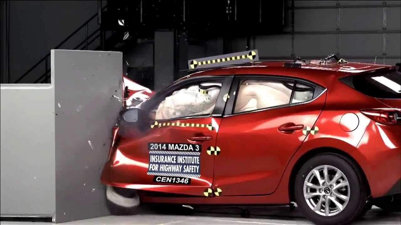 Усиленный краш-тест/ Хонда Цивик, Тойота Королла, Мазда 3 - 2013 года