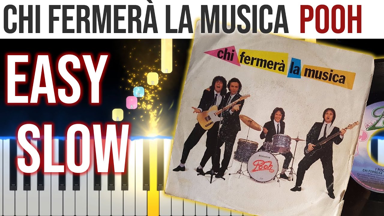 Chi Fermerà La Musica - Pooh - EASY SLOW Piano Tutorial 🎹 - video 4K🤙