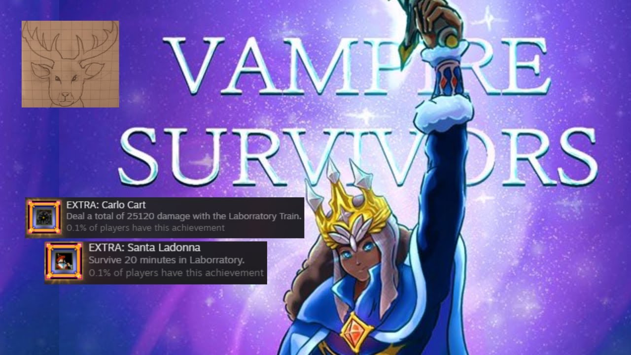 Carlo Cart and Santa Ladonna Unlocks (Achievements) - Vampire Survivors: Laborratory Update
