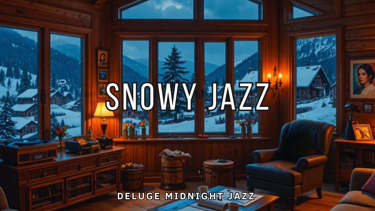 Snowfall Outside ❄️ | Cozy Smooth Jazz Night Ambience