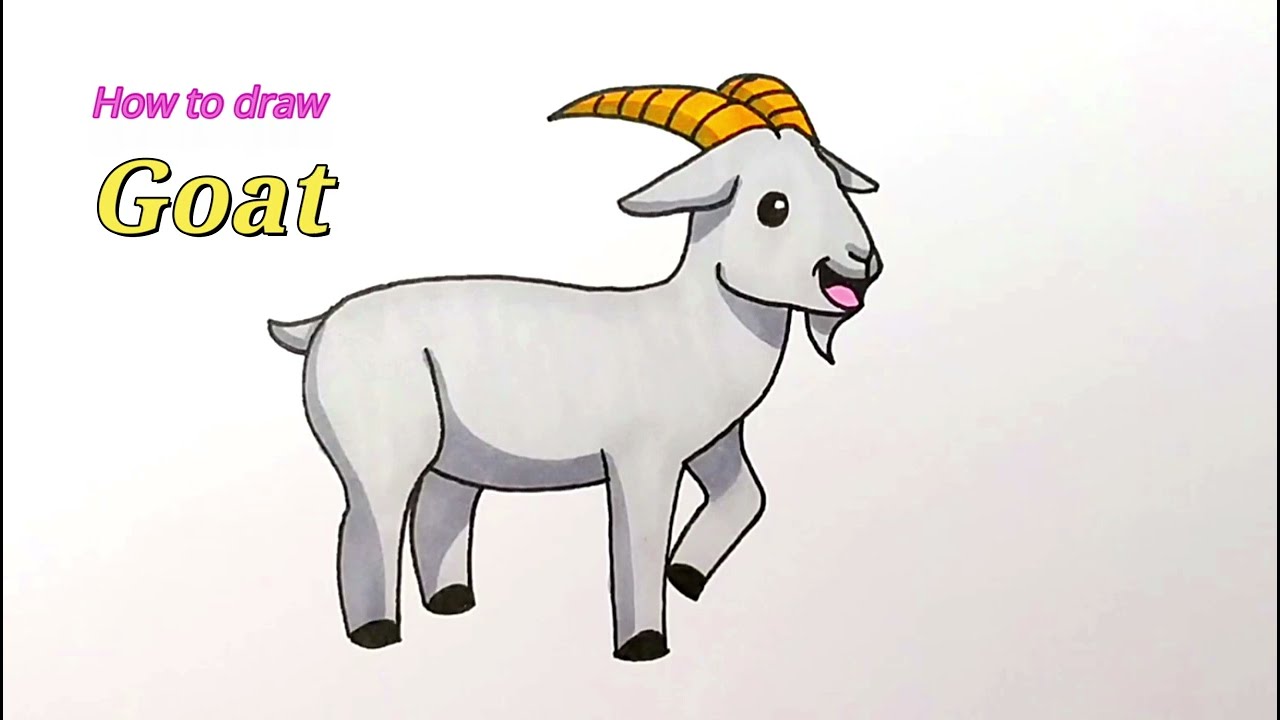 How to draw a goat for kids