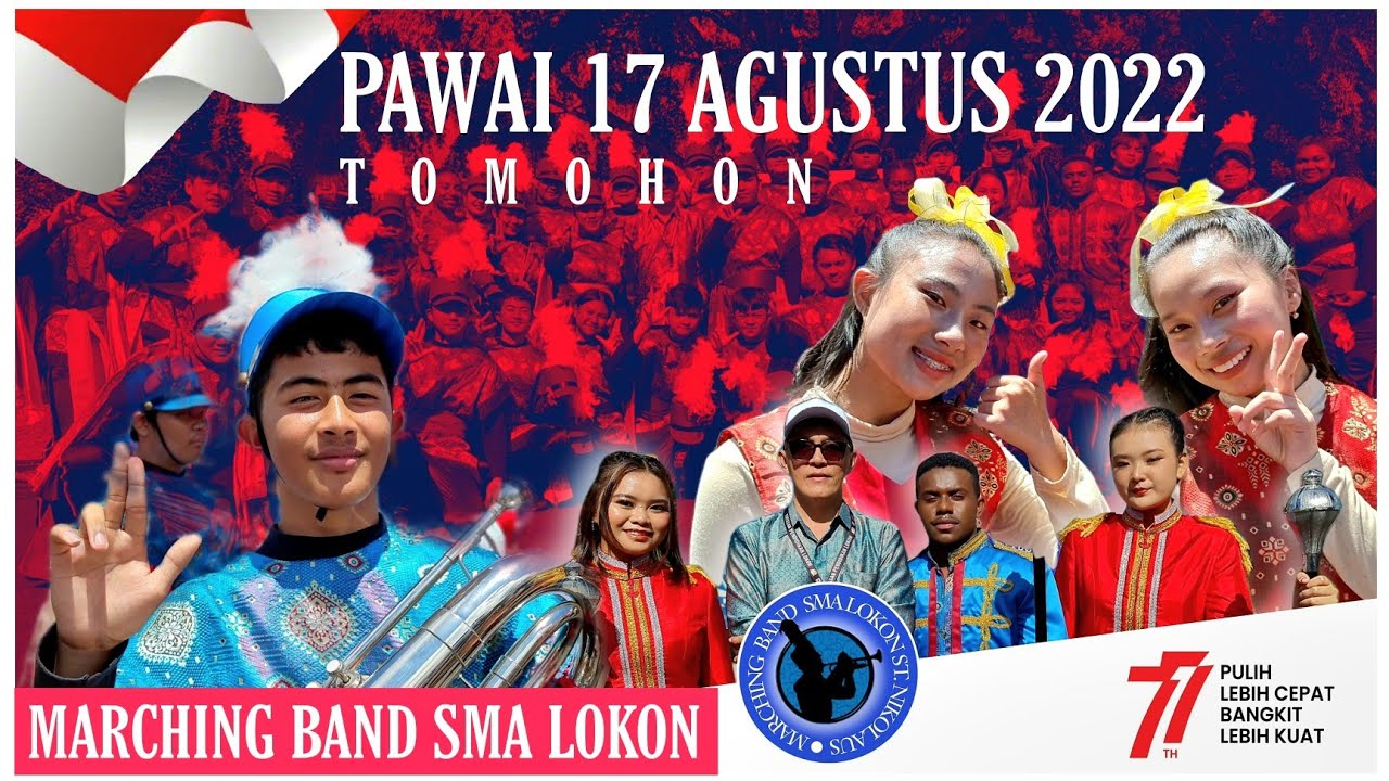 Marching Band SMA Lokon Pembuka Pawai 17 Agustus 2022 Tomohon