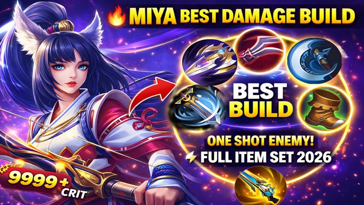Miya Best Damage Build 2026 🔥 Easy Maniac Gameplay | Full Burst MM build 