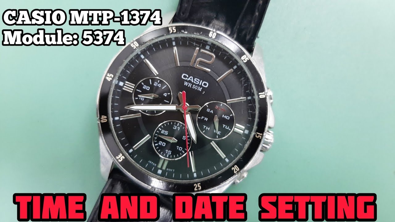 How To Setting Time and Date CASIO MTP-1374 Module 5374 Movement VX9JE
