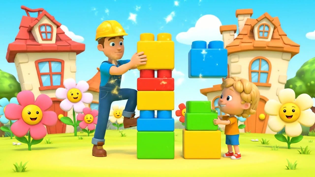 Roblox Tiny Builder Built a Wobbly Tower 🧱🎮 | Nursery Rhymes for Kids & Baby Songs