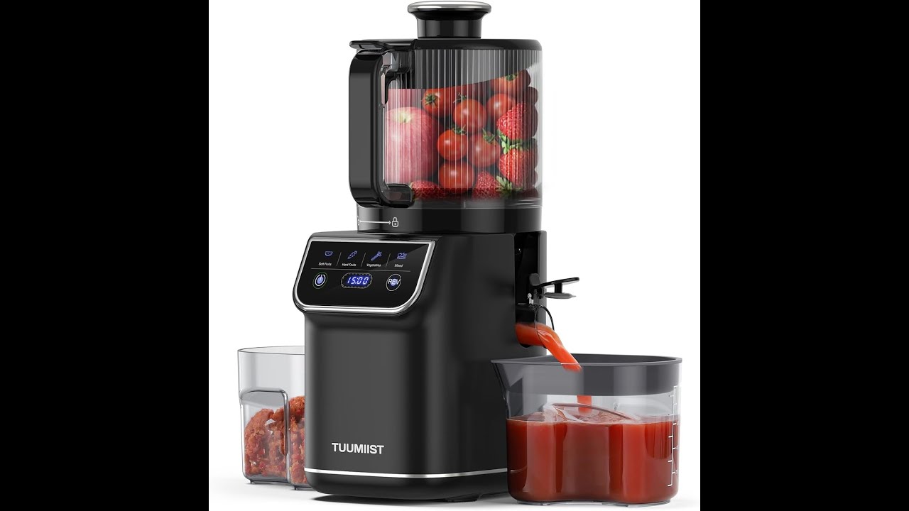 Cold Press Juicer, 100oz Large Capacity Juicer Machine with Touch Screen, 6.5" Wide Chute for Whole