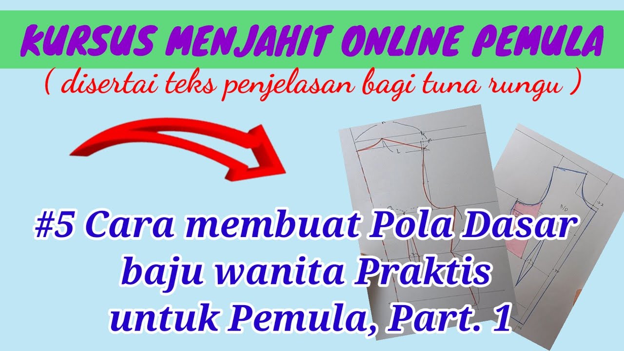 #5, Cara membuat Pola Dasar baju wanita Praktis untuk Pemula ( Badan Belakang ), Part. 1