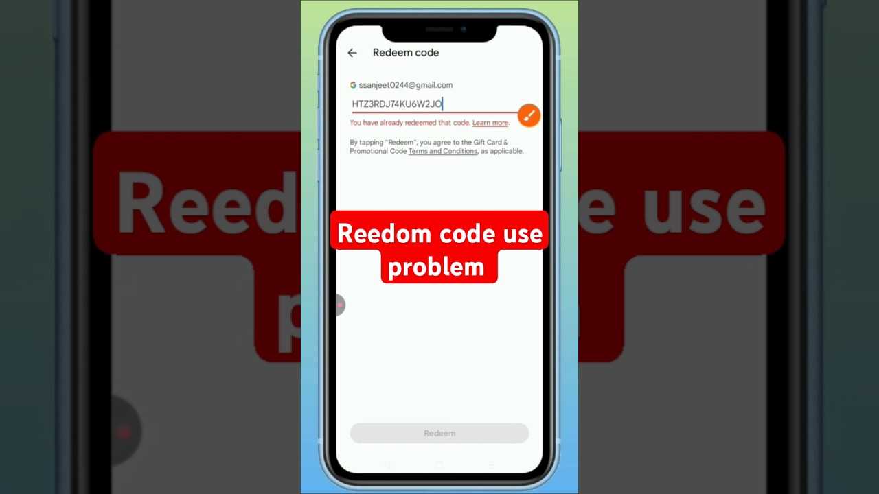you have already redeemed that code . redeem code use problem ll  