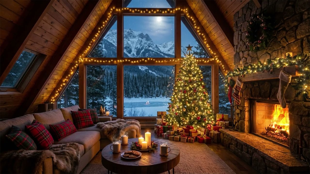 Cozy Winter Cabin Ambience ❄️ Warm Jazz Atmosphere for Relaxation, Focus and Peaceful Evening Rest