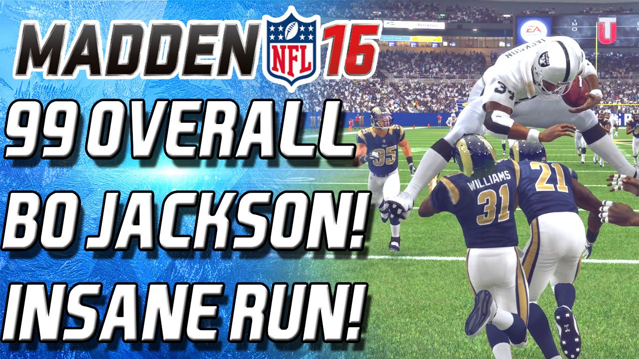 99 OVERALL BO JACKSON! HURDLED TWO PLAYERS! INSANE RUN! -  Madden 16 Ultimate Team -