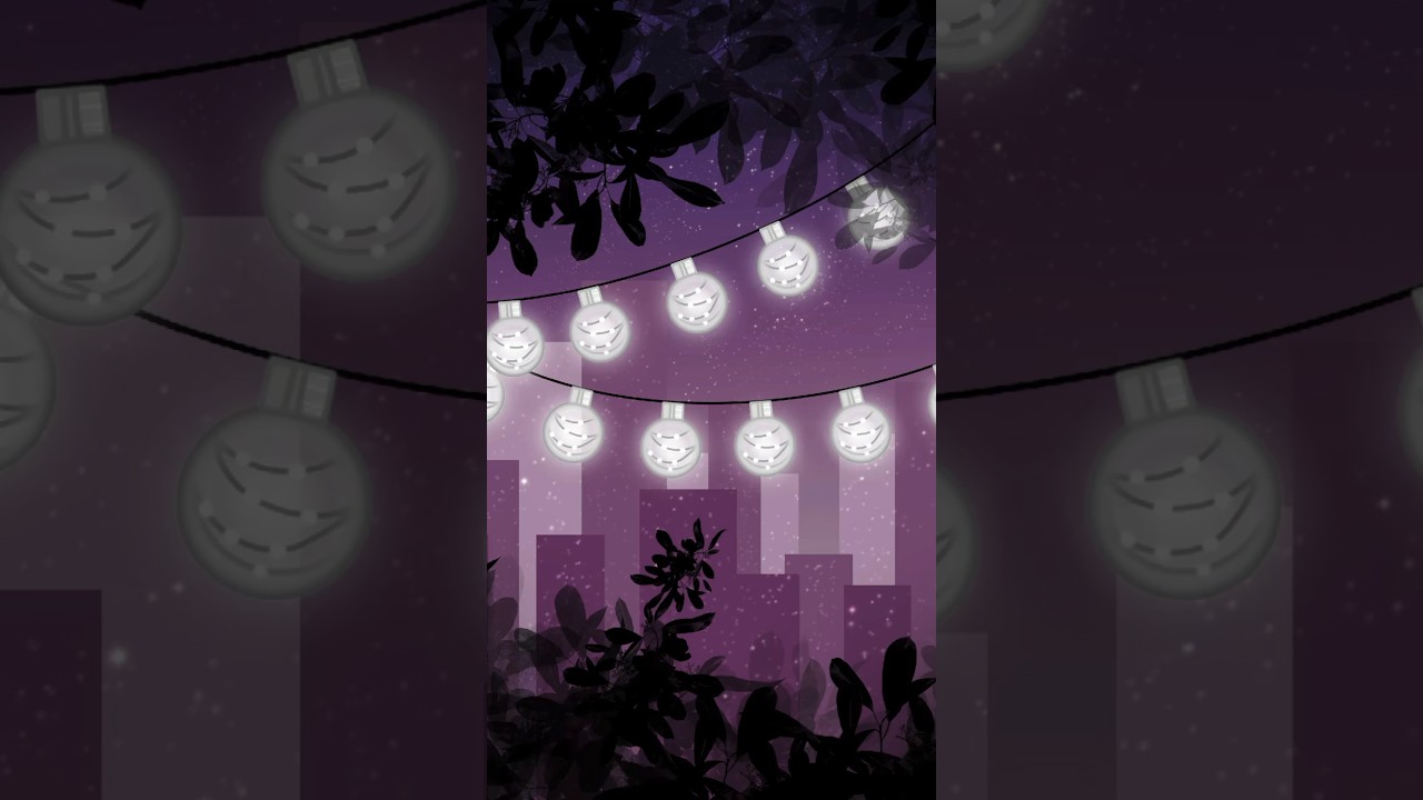 Purple City Night Sky Procreate Drawing 