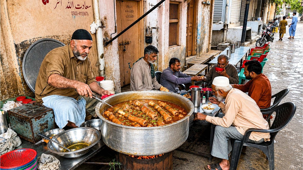 REAL DESI FOOD COOKING IN GIANT POT |🤤 SPICY MUTTON CURRY |AUTHENTIC PAKISTANI STREET FOOD BREAKFAST