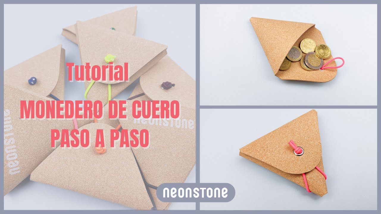 Cómo hacer un monedero de piel triangular fácil