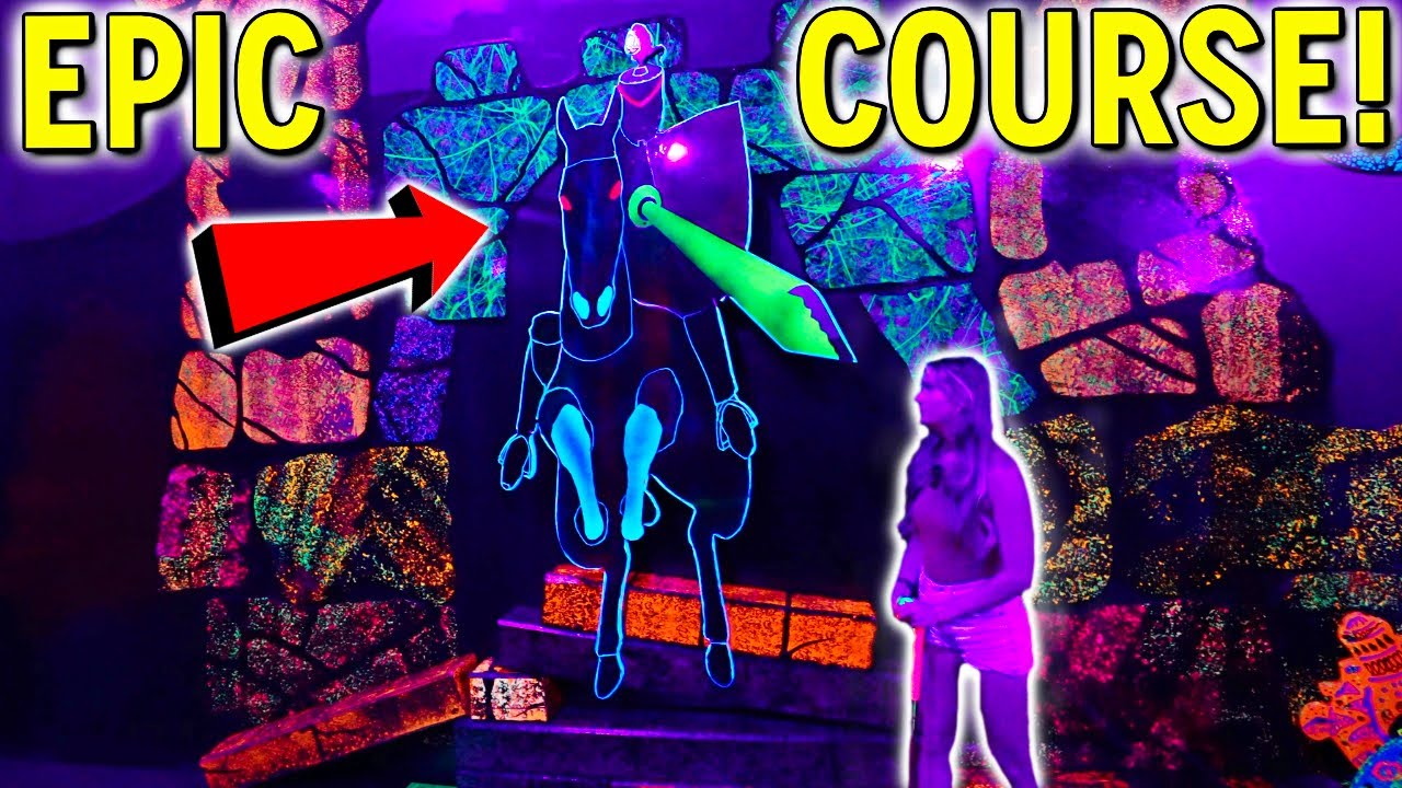 Elisha Gets a CRAZY Hole in One at One of the BEST Blacklight Courses!