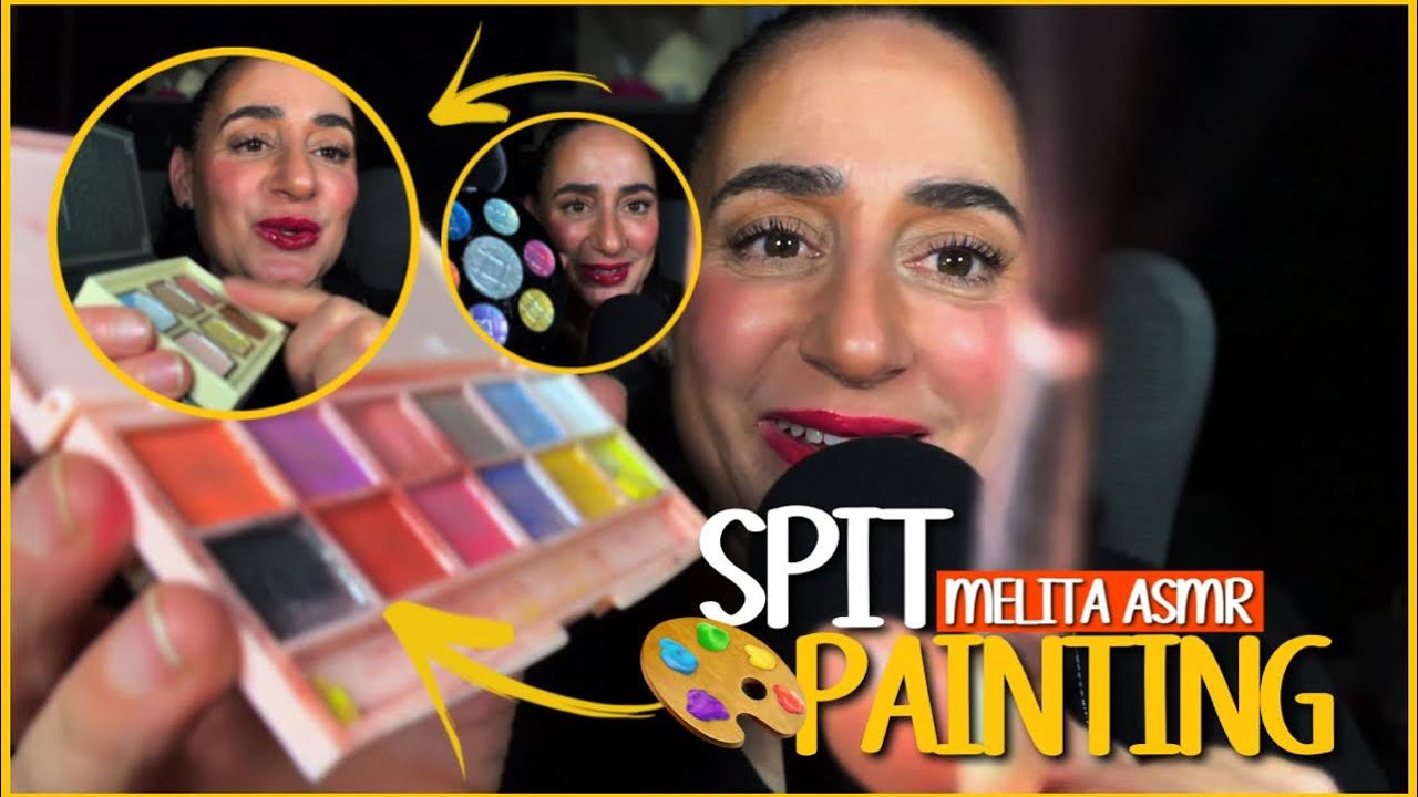 ASMR spit painting 🖌️🧑‍🎨🎨🫟🖼️🖌️