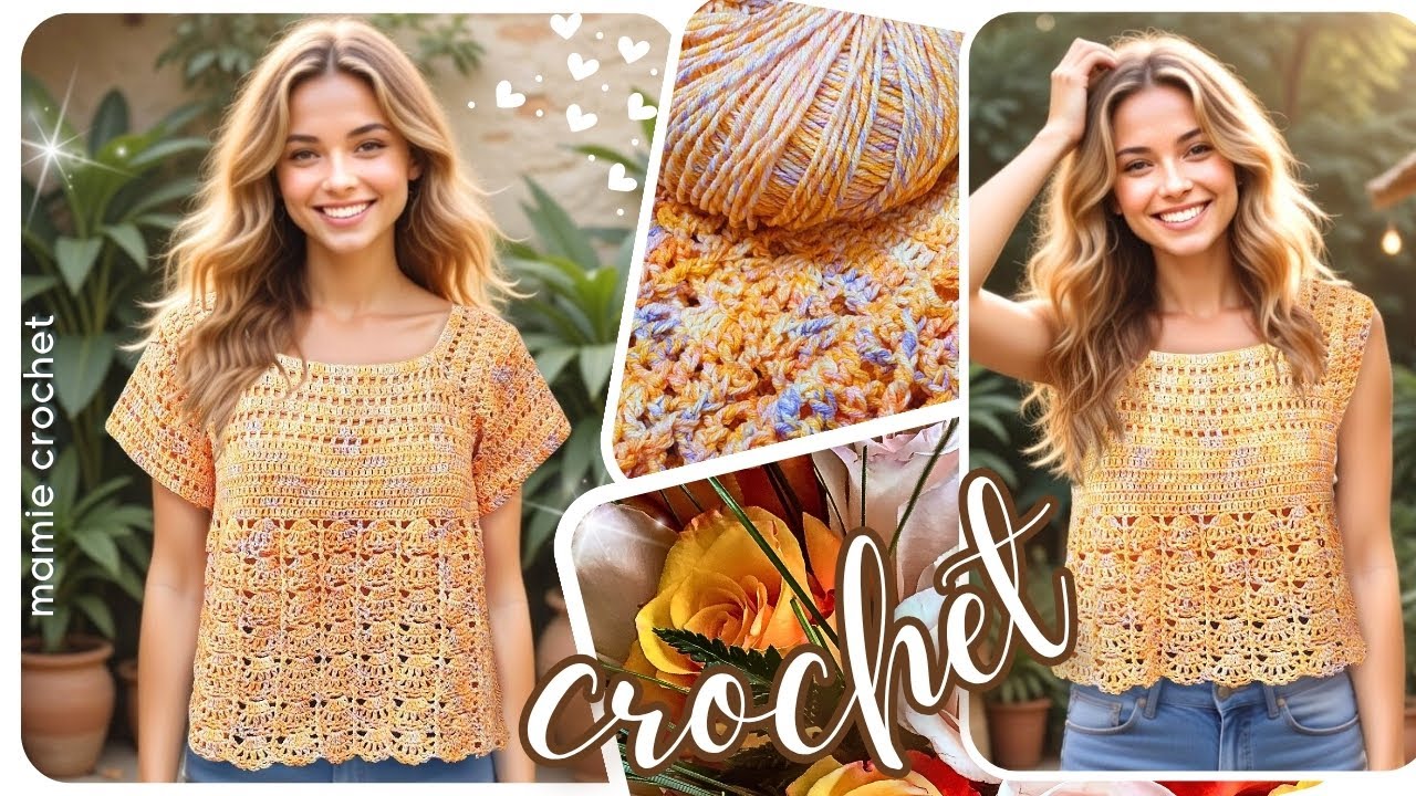 🌈 TOP DOWN AVEC OU SANS MANCHES TOUTES TAILLES AU CROCHET 