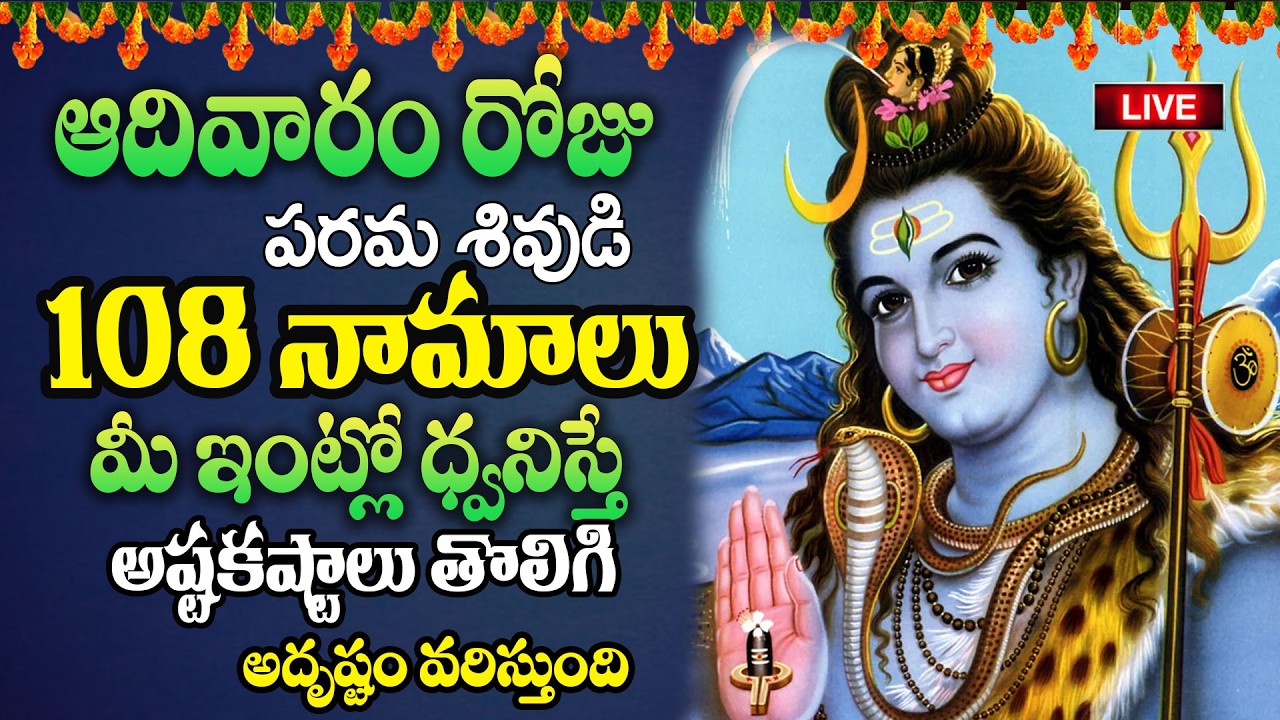 Live : ఫాల్గుణ ఆదివారంరోజు పరమశివుడి 108 నామాలు మీ ఇంట్లో ధ్వనిస్తే అష్టకష్టాలు తొలిగి..| @MK tv‬