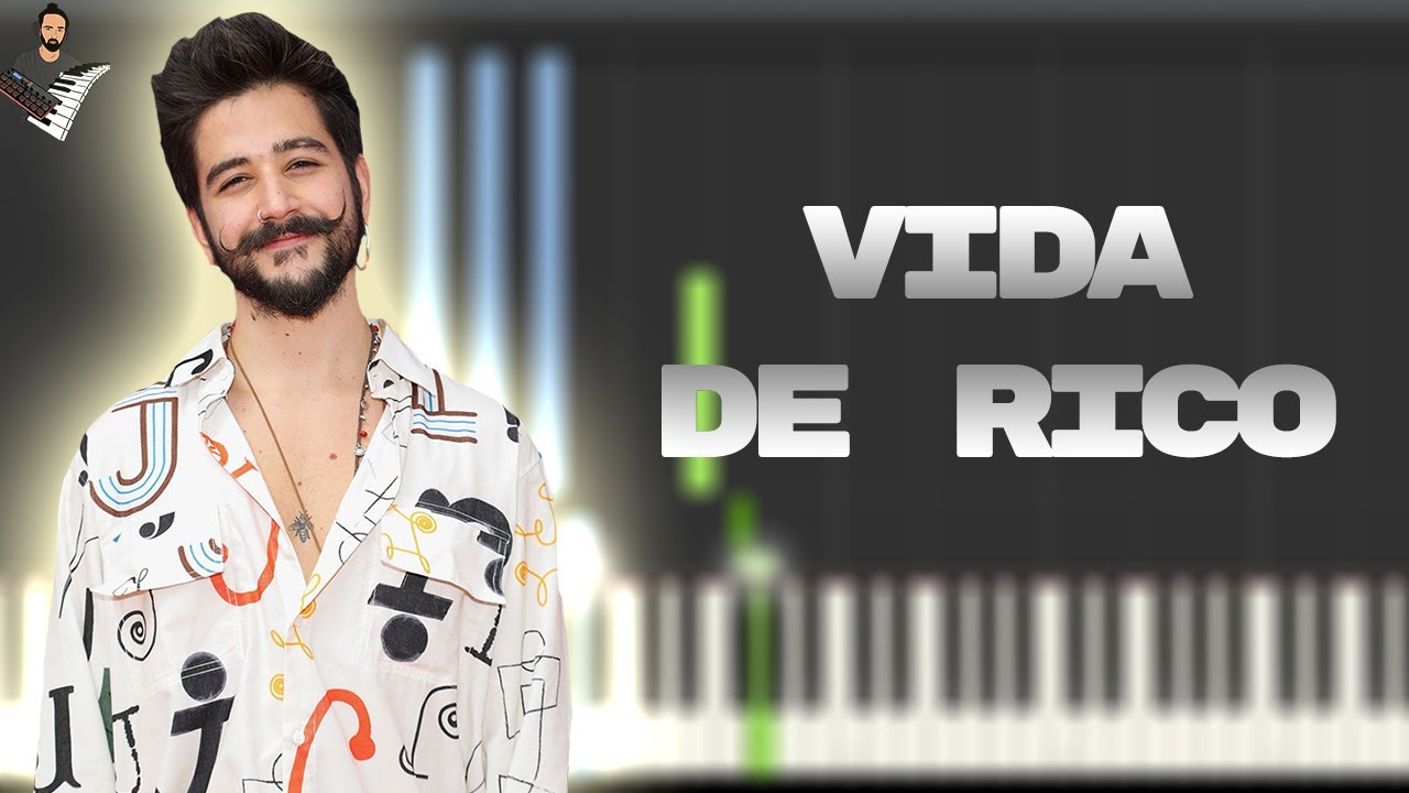 Camilo - Vida de rico | Instrumental Piano Tutorial / Partitura / Karaoke / MIDI