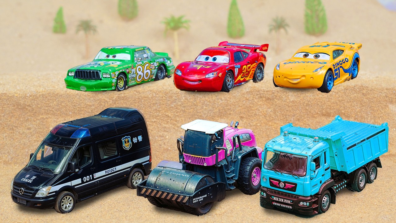 Mini Tractor and Excavator Build Strong Concrete Road with Roller and Mixer Machine Team