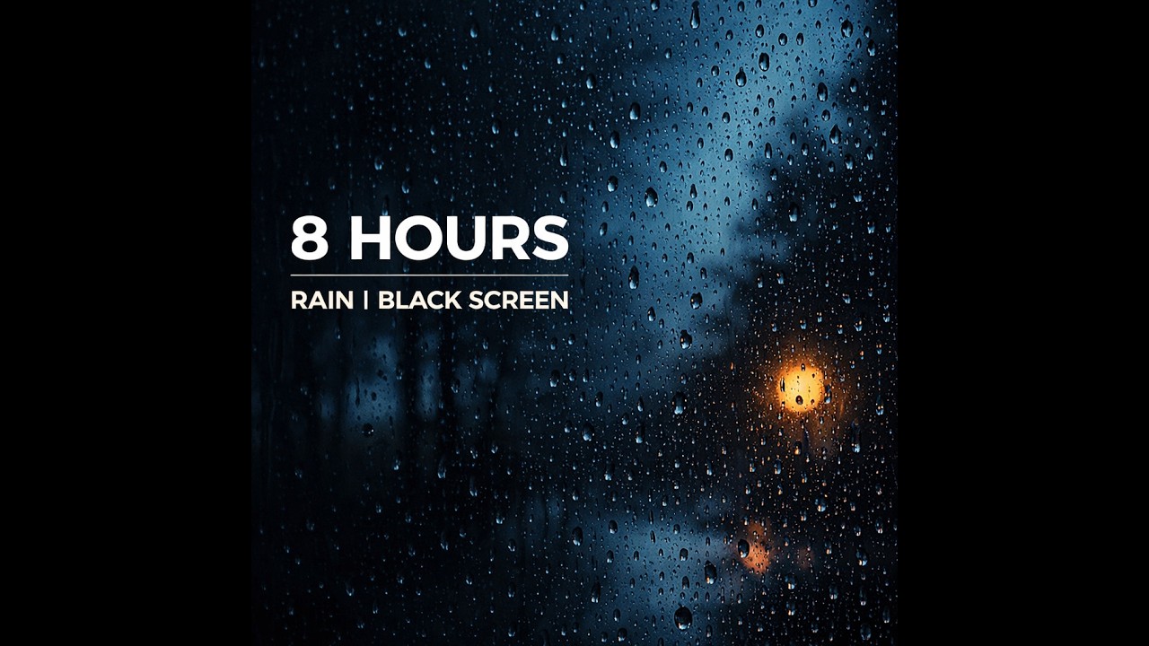 8 Hours Heavy Rain on Roof & Window | Black Screen for Deep Sleep