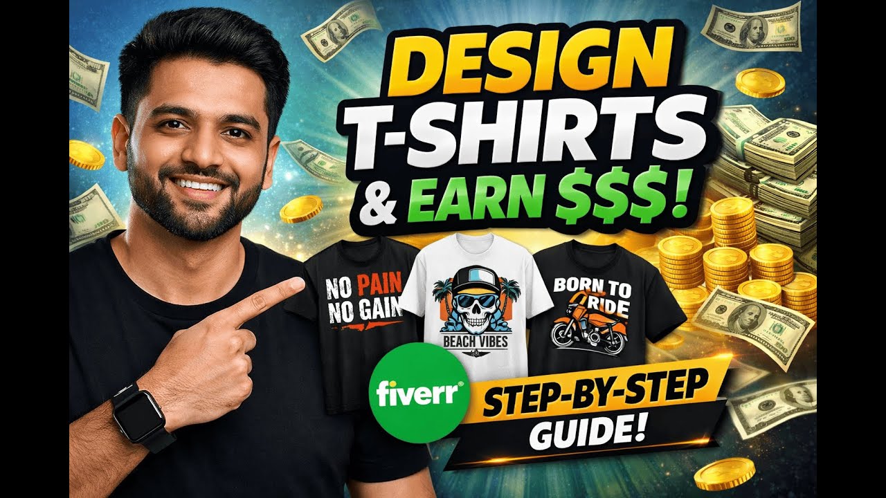 Make Money Designing T-Shirts | Fiverr Se Paise Kaise Kamaye | Step by Step Guide