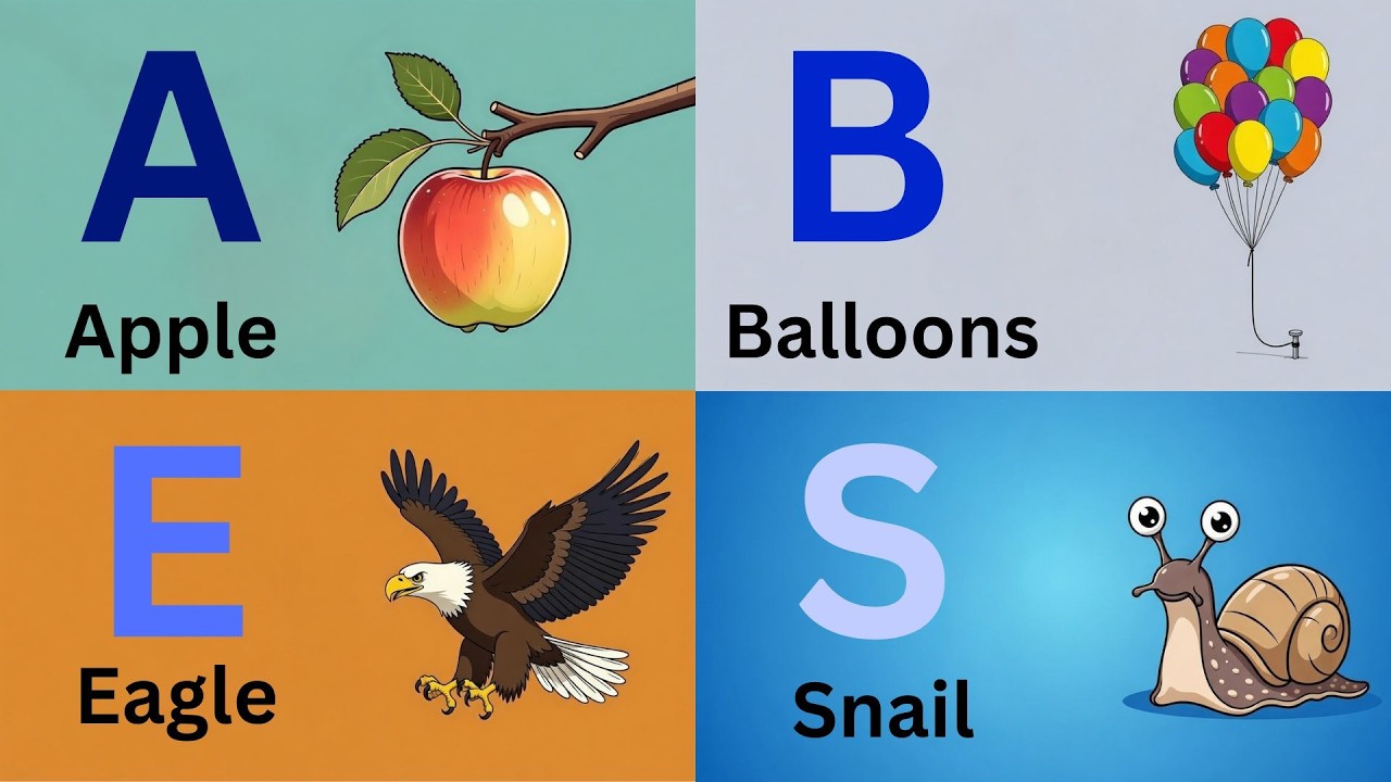 Baby ABC  | A for Apple, B for Bear | A to Z Alphabet for Kids | Baby Learning Video