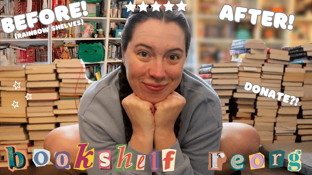 BOOKSHELF REORGANIZATION | sorting 700+ books and donating a ton to little free libraries!