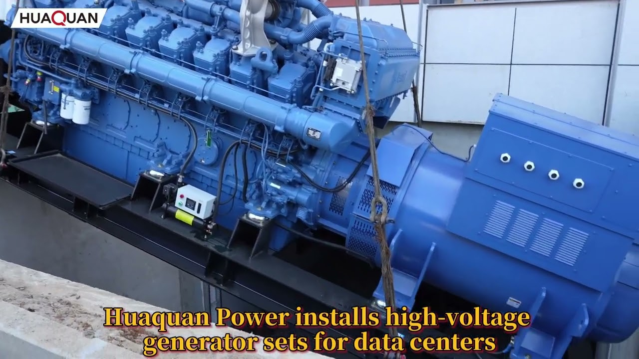 Huaquan Power installs high-voltage generator sets for data centers. #Generator set manufacturer