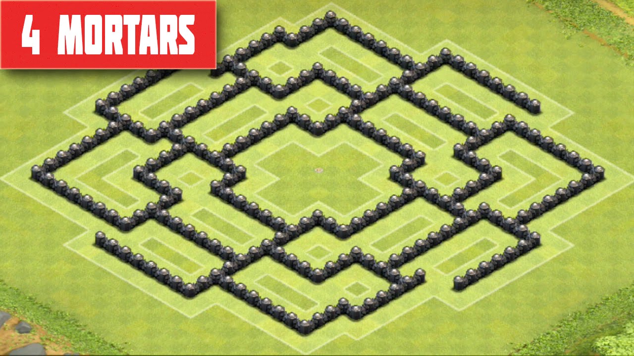 Clash of Clans -TH8 New Town Hall 8 Farming Base (4 Mortars) Speed Build - 2014